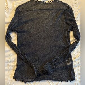 SHEIN Shimmering Black Knit Top